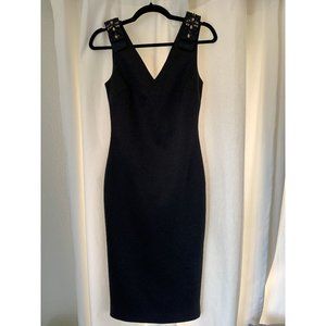 Ted Baker Black Satin Midi Dress